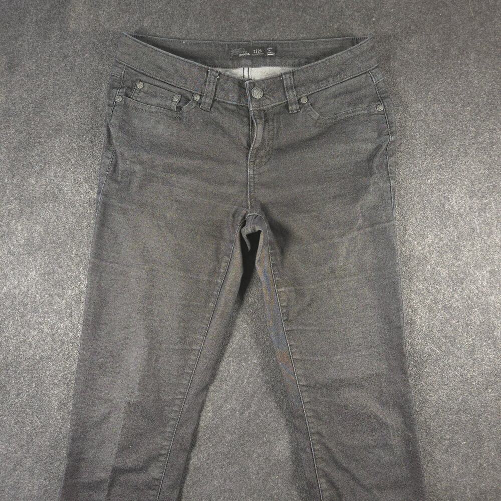 Prana Kara Jeans Size 2/26 Black Organic Cotton Stretch Denim Slim Fit